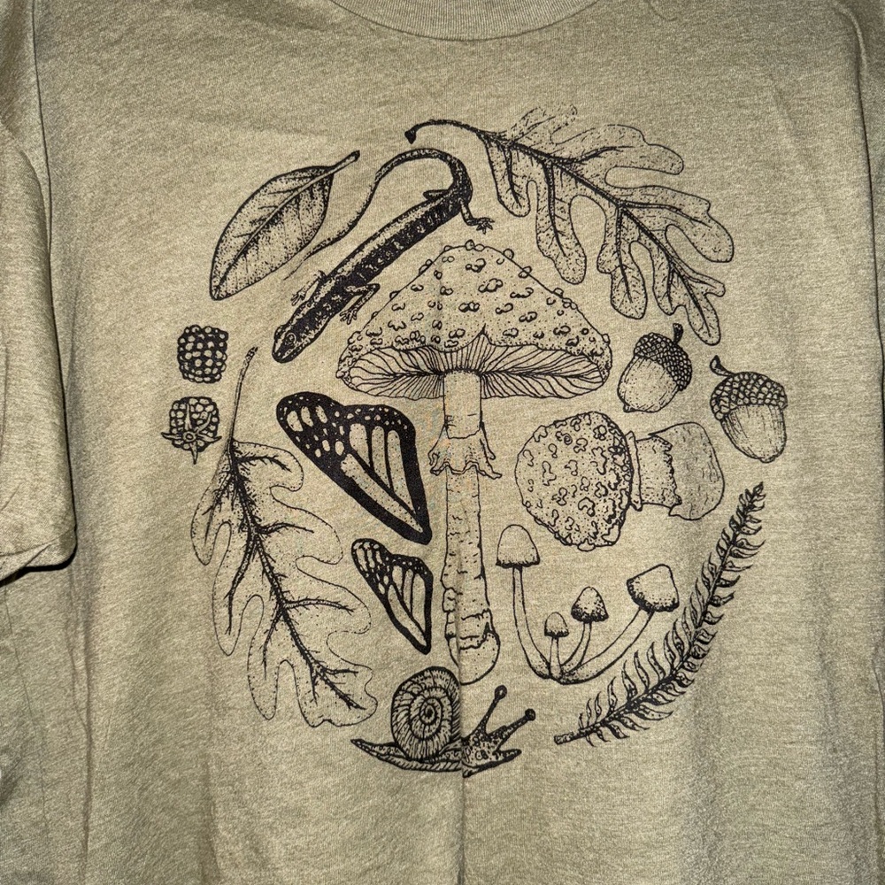 Olive Green Graphic Short Sleeve Tee